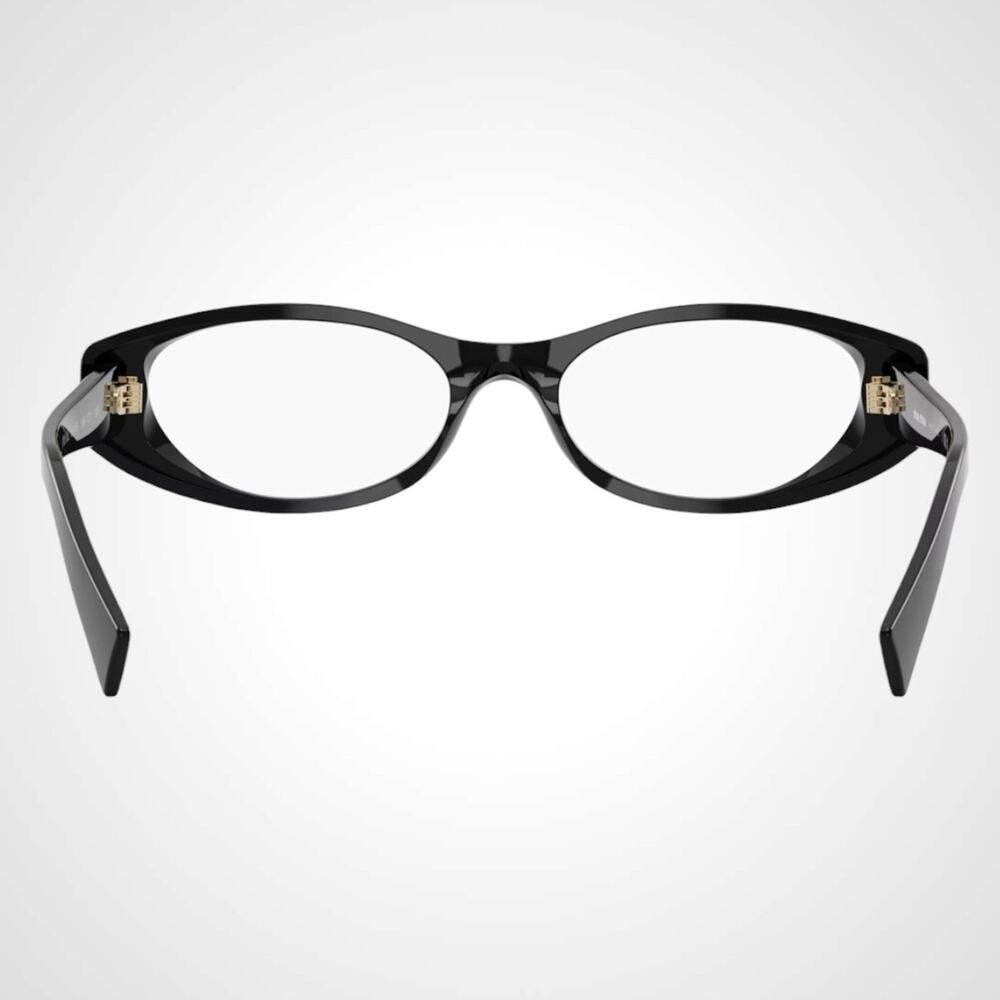 New MIU MIU Eyeglasses Black Oval Glasses 55-18mm Full Rim Rx-able - Picture 4 of 6